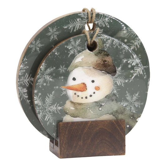 Whispering Winter Enamel Round Hangers