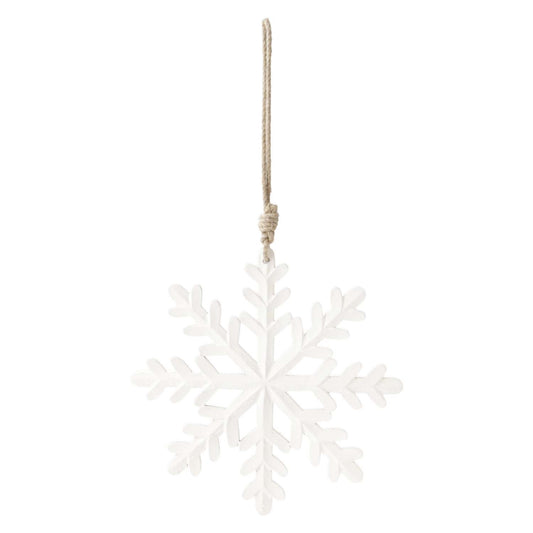 White Enamel Snowflake hanger