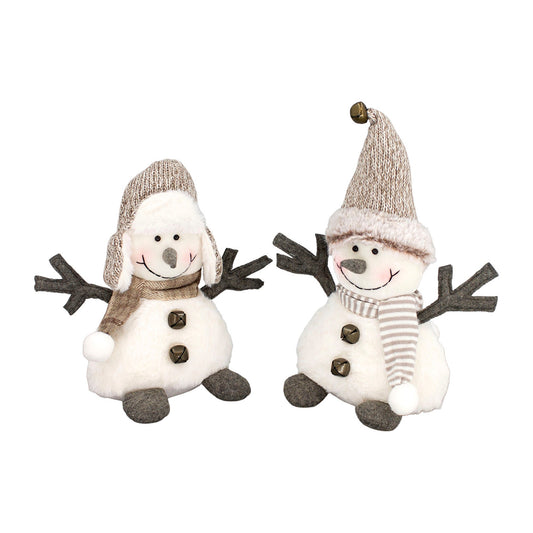 Gray Plush Happy  Snowmen