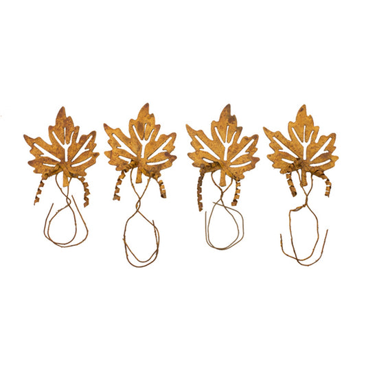 Pack of 4 Rustic Open Maple Leaf Ornaments