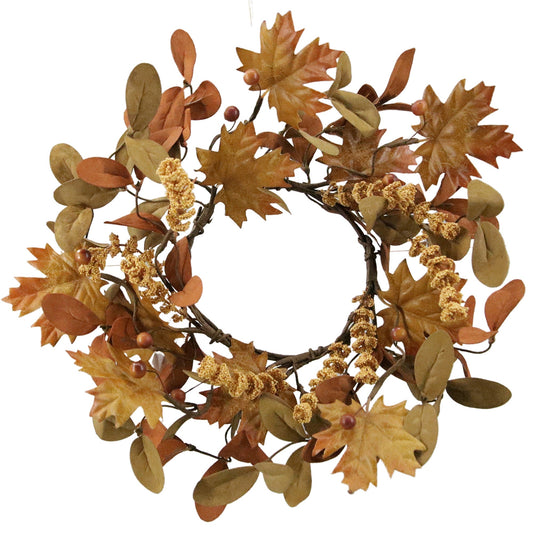 MAPLE AND WALKING FERN CANDLE RING