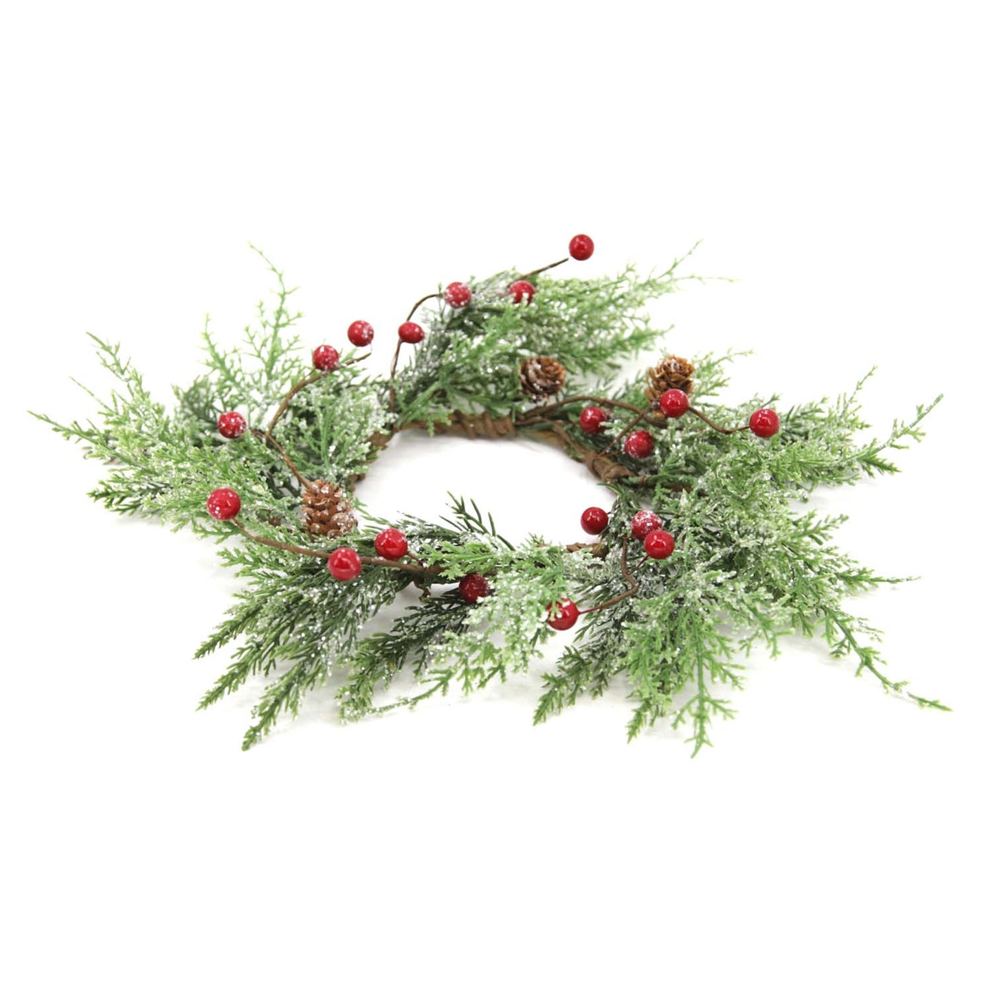 Cedar/Burgundy Berry Candle Ring