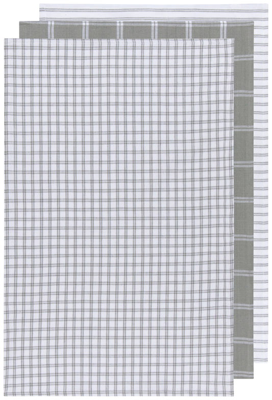 Tic Tac Toe London Gray Dishtowels Set of 3
