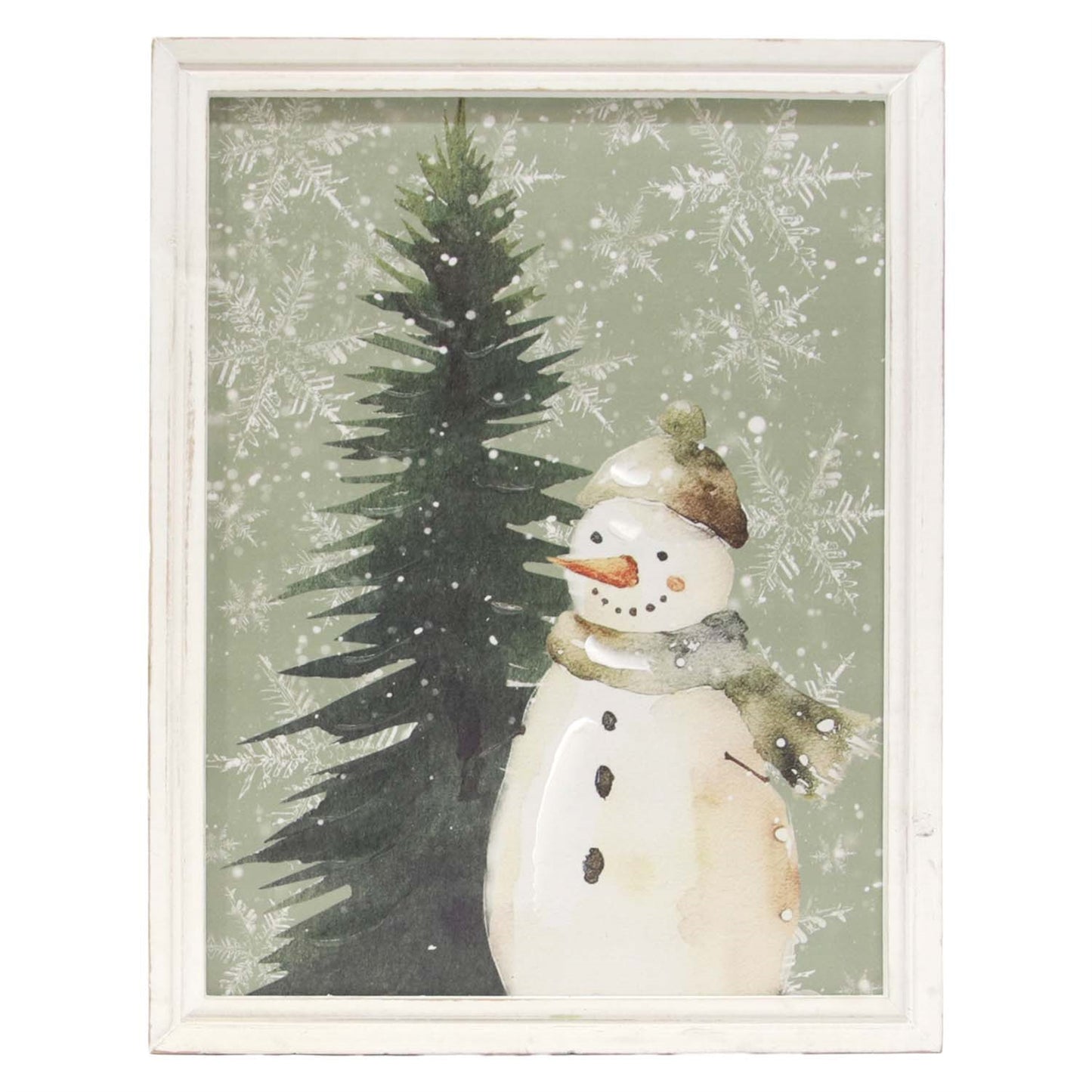 Green Snowflake Tree/Snowman Frame