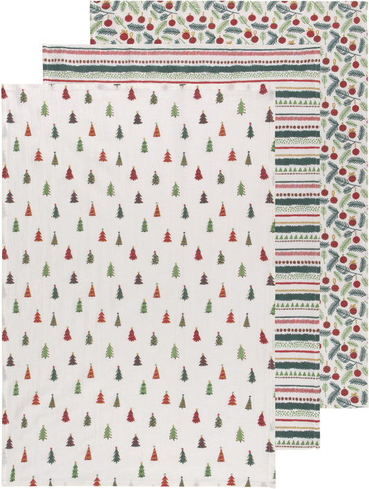 Merry And Bright Bakers Floursack towel Set of 3