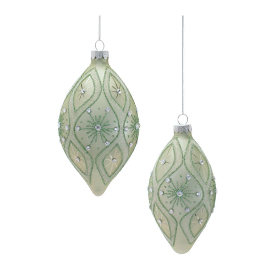 white green snowflake ornament